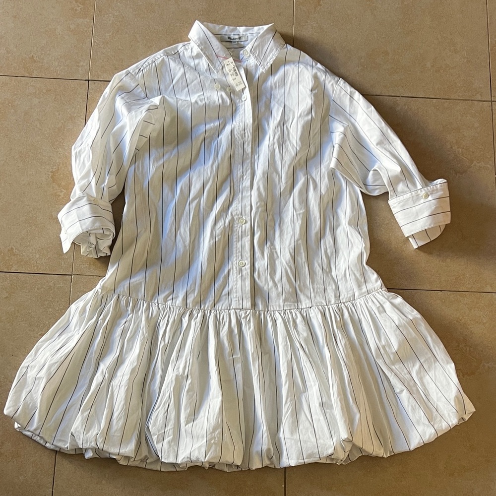 Madewell White Striped Kids Dress